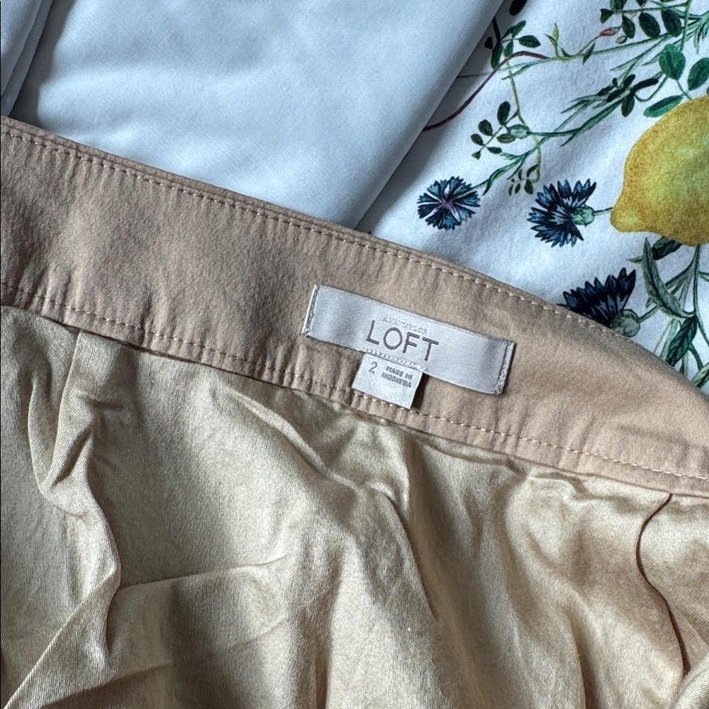 Loft Tan Ruffle Skirt 2 - Picture 4 of 5